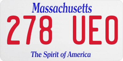 MA license plate 278UE0