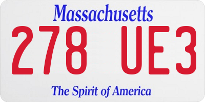 MA license plate 278UE3