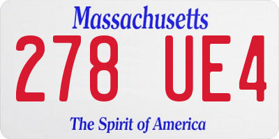 MA license plate 278UE4