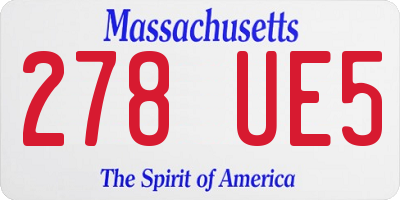 MA license plate 278UE5