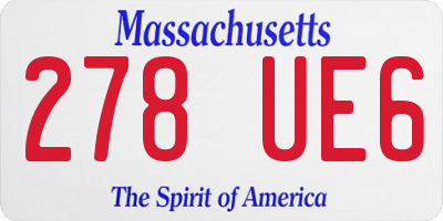 MA license plate 278UE6