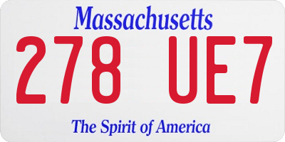 MA license plate 278UE7