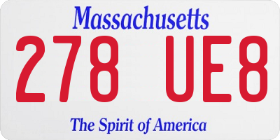 MA license plate 278UE8