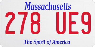 MA license plate 278UE9