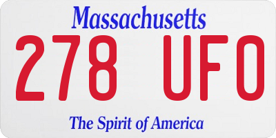 MA license plate 278UF0