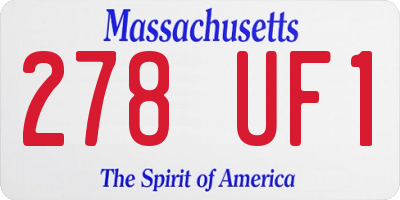 MA license plate 278UF1