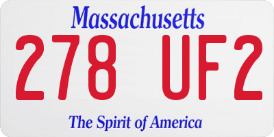 MA license plate 278UF2