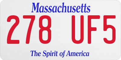 MA license plate 278UF5