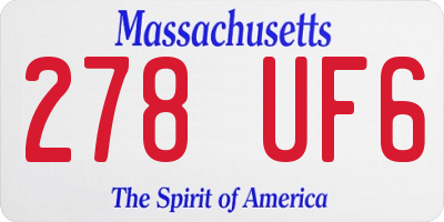 MA license plate 278UF6