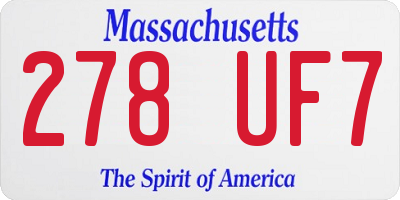 MA license plate 278UF7