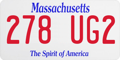 MA license plate 278UG2