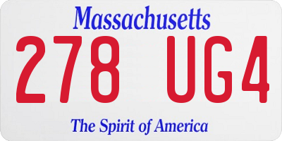 MA license plate 278UG4