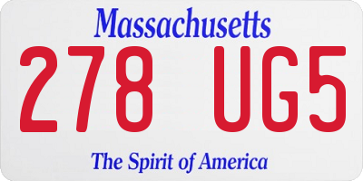 MA license plate 278UG5