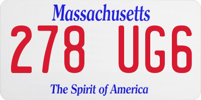 MA license plate 278UG6