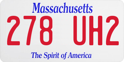 MA license plate 278UH2
