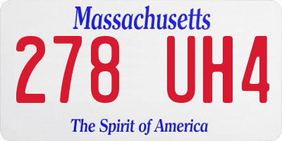 MA license plate 278UH4