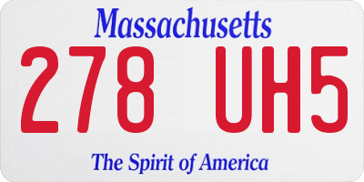 MA license plate 278UH5