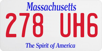 MA license plate 278UH6