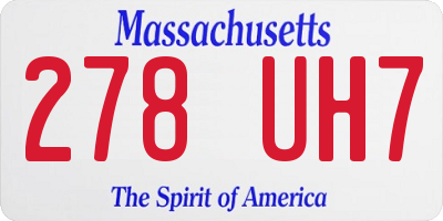 MA license plate 278UH7