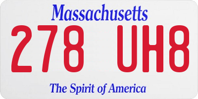 MA license plate 278UH8