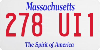 MA license plate 278UI1
