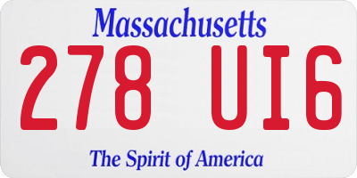 MA license plate 278UI6
