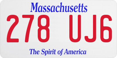 MA license plate 278UJ6