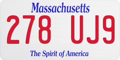MA license plate 278UJ9
