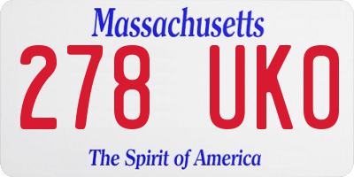 MA license plate 278UK0