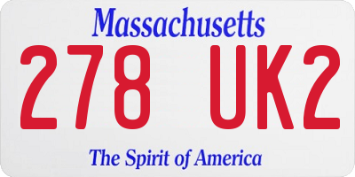 MA license plate 278UK2