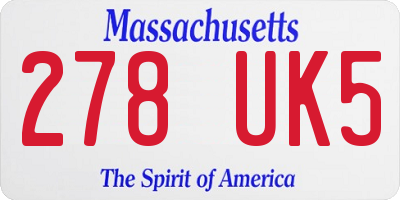 MA license plate 278UK5
