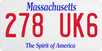 MA license plate 278UK6