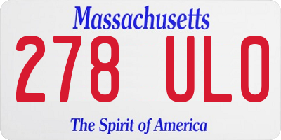 MA license plate 278UL0
