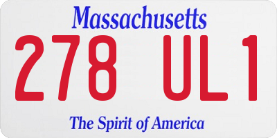 MA license plate 278UL1