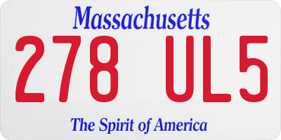 MA license plate 278UL5