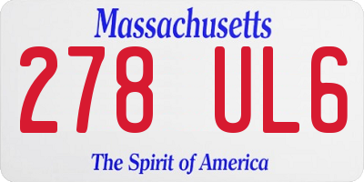 MA license plate 278UL6