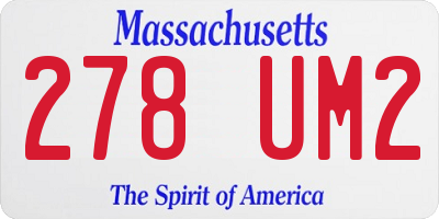 MA license plate 278UM2