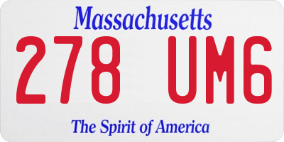 MA license plate 278UM6