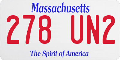 MA license plate 278UN2