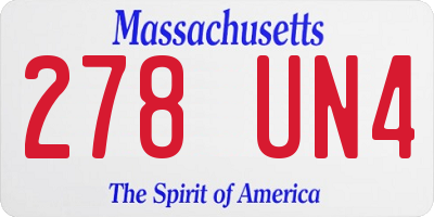 MA license plate 278UN4