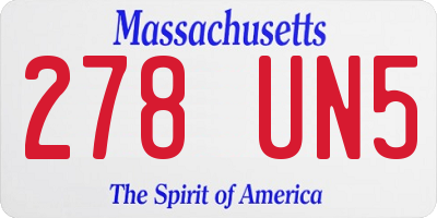 MA license plate 278UN5