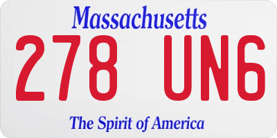 MA license plate 278UN6