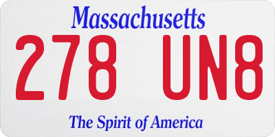 MA license plate 278UN8