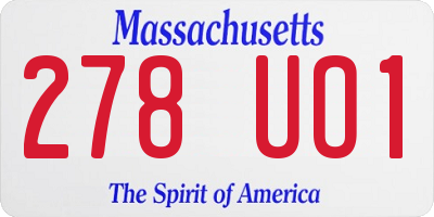 MA license plate 278UO1