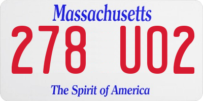 MA license plate 278UO2