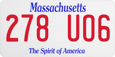 MA license plate 278UO6