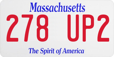 MA license plate 278UP2