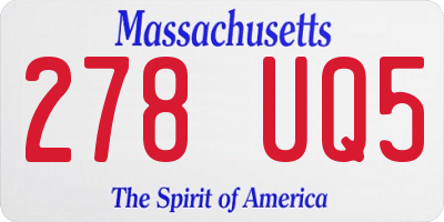 MA license plate 278UQ5