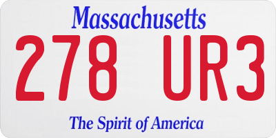 MA license plate 278UR3