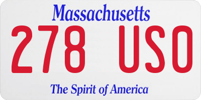 MA license plate 278US0